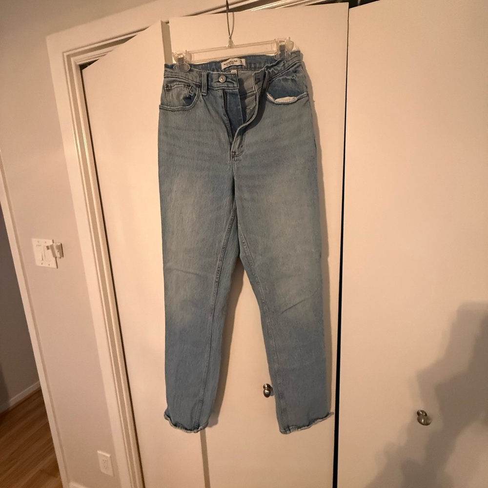 Abercrombie & Fitch Light Blue Straight Leg Jeans - curve love/long